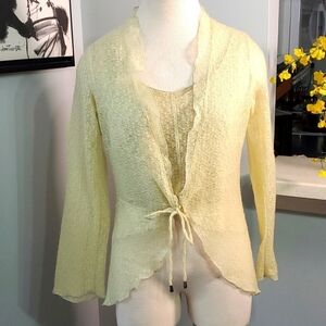 Marisa Minicucci two pieces set Amazing delicate look light yellow size …